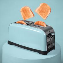 Toastin' time 1500 Blue Torradeira vertical de aço com dupla ranhura longa, 1500 W de potência e suporte para pãezinhos.