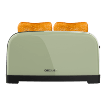 Tostapane Toastin' time 1500 Green Tostapane in acciaio con doppia fessura lunga, potenza di 1500 W e griglia scaldabrioche.