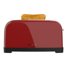 Toastin' time 1500 Rosso Tostapane verticale in acciaio con doppia fessura lunga, potenza 1500 W e portapanini.