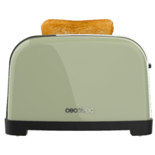 Toastin' time 1700 Double Green Tostapane verticale in acciaio con quattro fessure corte, potenza di 1700 Watt e porta panini.