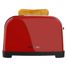 Toastin' time 1700 Double Red Tostador vertical de acero con cuatro ranuras cortas, 1700 W de potencia y soporte para panecillos.