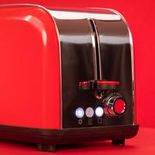 Toastin' time 850 Red Lite Tostador vertical de acero con doble ranura corta y 850 W de potencia.