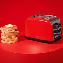 Toastin' time 850 Red Lite Tostador vertical de acero con doble ranura corta y 850 W de potencia.