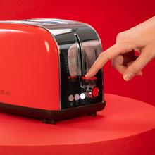 Toastin' time 850 Red Lite Tostador vertical de acero con doble ranura corta y 850 W de potencia.