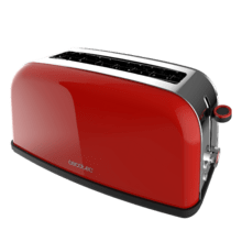 Toastin' time 850 Red Long Lite Vertikaler Stahltoaster mit einem langen Schlitz und 850 W Leistung.