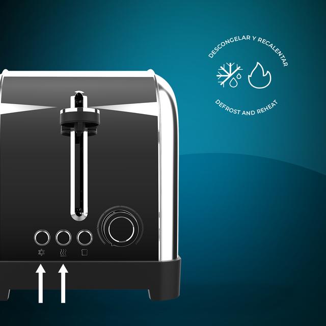 Toastin' time 1500 Inox Lite Tostapane verticale in acciaio con doppia fessura lunga e 1500 W di potenza.