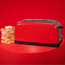 Toastin' time 1500 Red Lite Tostador vertical de acero con doble ranura larga y 1500 W de potencia.