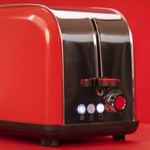 Toastin' time 1500 Red Lite Tostapane verticale in acciaio con doppia fessura lunga e potenza di 1500 W.