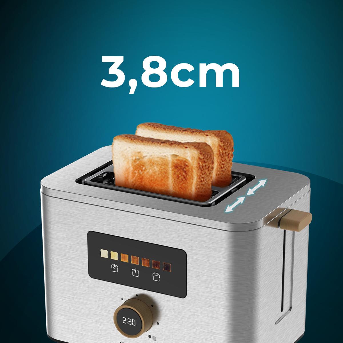 Cecotec Grille-pain vertical Toast&Taste Double W, 650 W, Double fente  large pour 2 tartines, Facile à nettoyer, Arrêt et Popup automatiques,  Pinces d'extraction incluses, Bac à miettes en destockage et reconditionné  chez