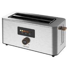 Touch&Toast Extra Double Tostador vertical de acero con doble ranura larga, pantalla táctil y 1500 W de potencia.