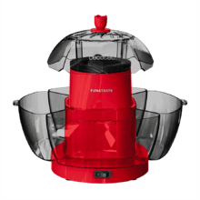 Fun&Taste P'Corn Lotus Máquina de fazer pi1200 W, pipocas prontas em 2 minutos, inclui 4 recipientes amovíveis com uma capacidade total de 4,5 L.