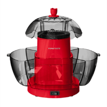 Macchina per popcorn Fun&Taste P'Corn Lotus 1200 W, popcorn pronti in 2 minuti, include 4 contenitori rimovibili con una capacità totale di 4,5 L.