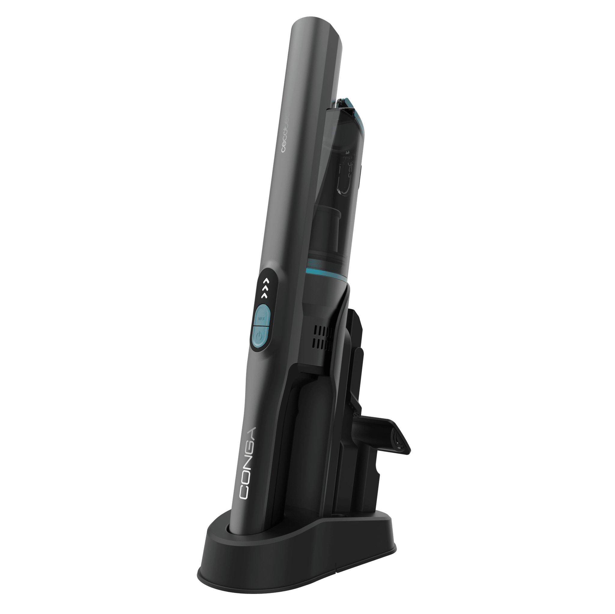 Cecotec Conga Rockstar Micro+ Clean&Car en su base de carga