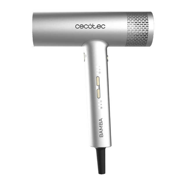 Secador CECOTEC IoniCare RockStar Aluminum vista frontal en color aluminio