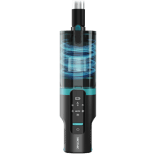 Conga Rockstar 10000 Nebula Station Aspirateur balai sans fil 3 en 1 sans sac avec cyclone parallèle et base auto-vidante. Puissance de 450 W, 30 kPa et 70 minutes d'autonomie. Tube rigide extensible et brosse mixte.