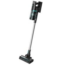 Conga Rockstar 10000 Nebula Station Aspirateur balai sans fil 3 en 1 sans sac avec cyclone parallèle et base auto-vidante. Puissance de 450 W, 30 kPa et 70 minutes d'autonomie. Tube rigide extensible et brosse mixte.