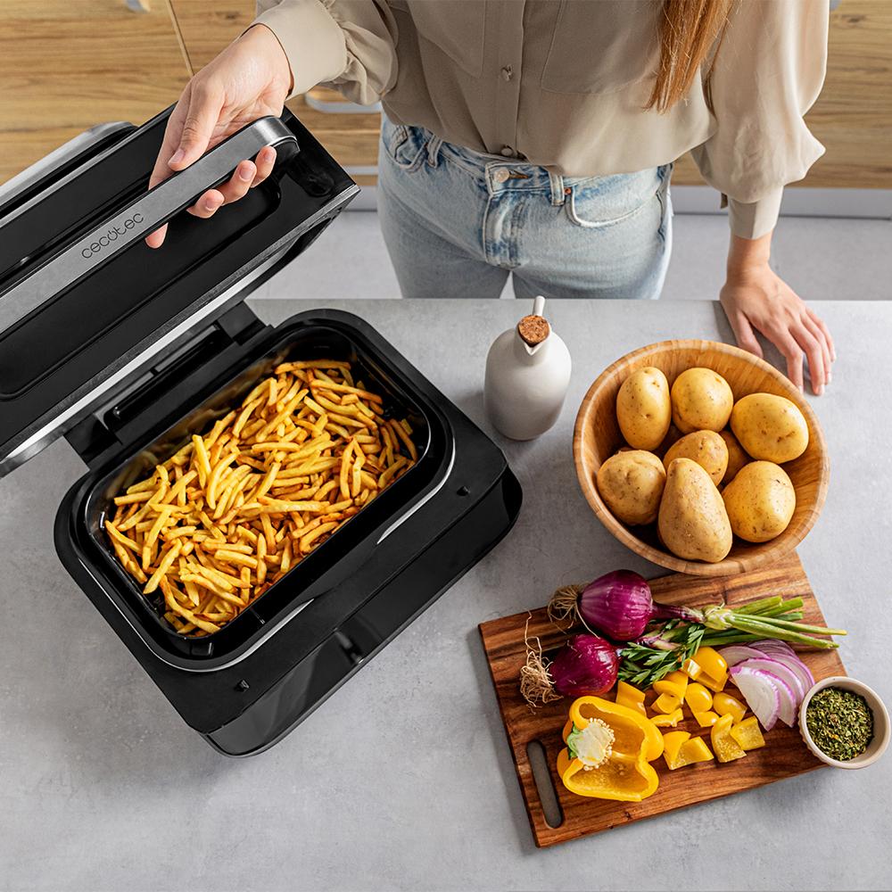 Cecotec Friggitrice ad Aria Senza Olio da 6 L con Finestra Air Fryer Cecofry  DuoHeat 6000. 2200 W, Doppia Resistenza, Cottura 3D, Grillin Style, 8 Menu,  Temperatura Regolabile 80-200ºC : : Casa e cucina