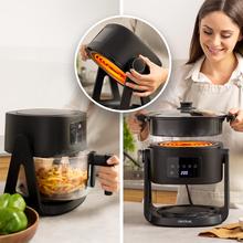 Friggitrice ad aria reversibile 3 in 1 Cecofry Flip&Grill 4500 da 1500 W e 6 menu preimpostati.