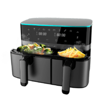 Cecofry DuoSize 9000 Fritadeira de ar sem óleo digital de 9 l de capacidade, dois cestos com de 5,5 l e 3,5 l, temperatura dual e tecnologia PerfectCook.