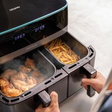 Cecofry DuoSize 9000 Fritadeira de ar sem óleo digital de 9 l de capacidade, dois cestos com de 5,5 l e 3,5 l, temperatura dual e tecnologia PerfectCook.