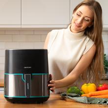 Cecofry Fantastik Inox 5500 Freidora de aire sin aceite / Airfryer digital de 1500 W, 5,5 L de capacidad y diseño con acabados en acero inoxidable.