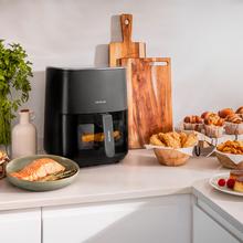 Friteuse à air Cecofry Fantastik Window 5000 Friteuse diététique numérique de 1500 W avec une capacité de 6 L et fenêtre pour contrôler le processus de cuisson.