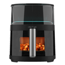 Friteuse Cecofry Neon 5000 Diet avec zone de cuisson de 5 litres avec jet d'eau, commande tactile et design lumineux.