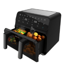 ‌Cecofry Advance 9000 Window Fritadeira dietética digital de 9 L de capacidade, placa divisória amovível, temperatural dual, janela de visualização e tecnologia PerfectCook.