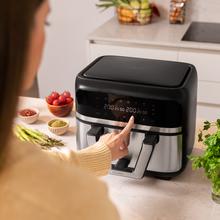 Cecofry Dual 9000 Freidora sin aceite airfryer dietética digital y compacta sin aceite de 9 L de capacidad, con temperatura dual, tecnología PerfectCook y opción de dividir la cubeta en dos de 4,5 L de capacidad.