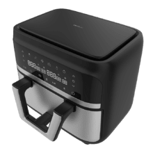 Cecofry Dual 9000 Freidora sin aceite airfryer dietética digital y compacta sin aceite de 9 L de capacidad, con temperatura dual, tecnología PerfectCook y opción de dividir la cubeta en dos de 4,5 L de capacidad.