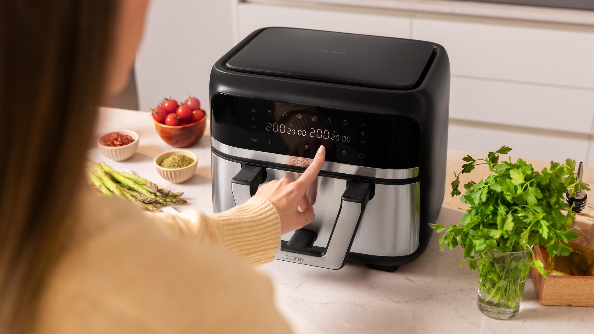 Friteuse Sans Huile À Double Tiroir, Air Fryer 9L, Panneau Tactile