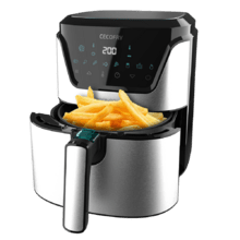 Friteuse sans huile à air chaud de 3,5 L Cecofry Advance Inox. 1500 W, diététique, numérique, contrôle tactile, température et temps réglables, 8 modes, finitions en acier inoxydable.