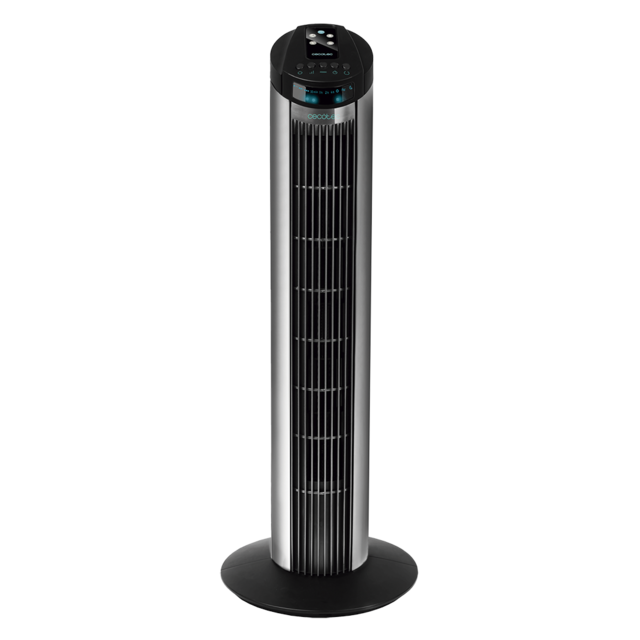 EnergySilence 890 Skyline. Ventilador de Torre Digital con Temporizador, 50 W, 30'' (76cm) de Altura, Oscilante, Motor de Cobre, 3 Velocidades, 3 Modos, Negro