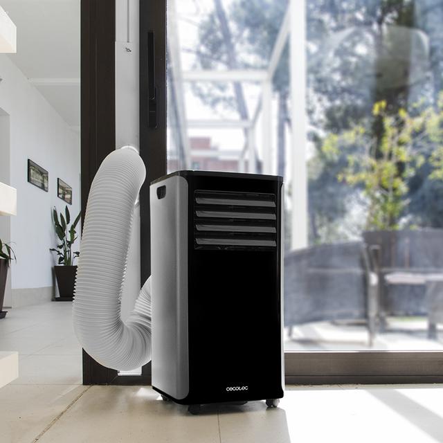 Climatiseur portatif EnergySilence Clima 9150 Heating. Grand débit d'air de 400 m³/h, 2270 frigories, ClimaCare 4 en 1, minuterie 24 h, classe d'efficacité énergétique A, noir.