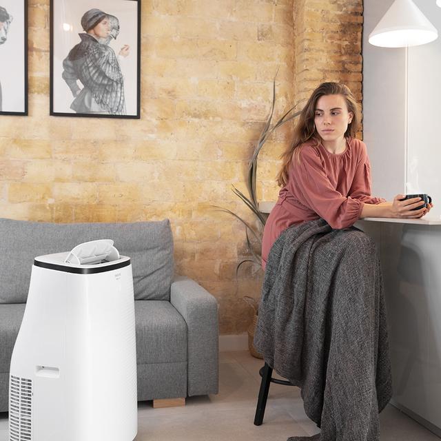 Force Clima 14750 Cold&Warm Connected. Aire Acondicionado Portátil 14000 BTU, Bomba de Calor, Control WiFi, Mando a Distancia, 3 velocidades, 5 Modos, Pantalla LED, Temporizador