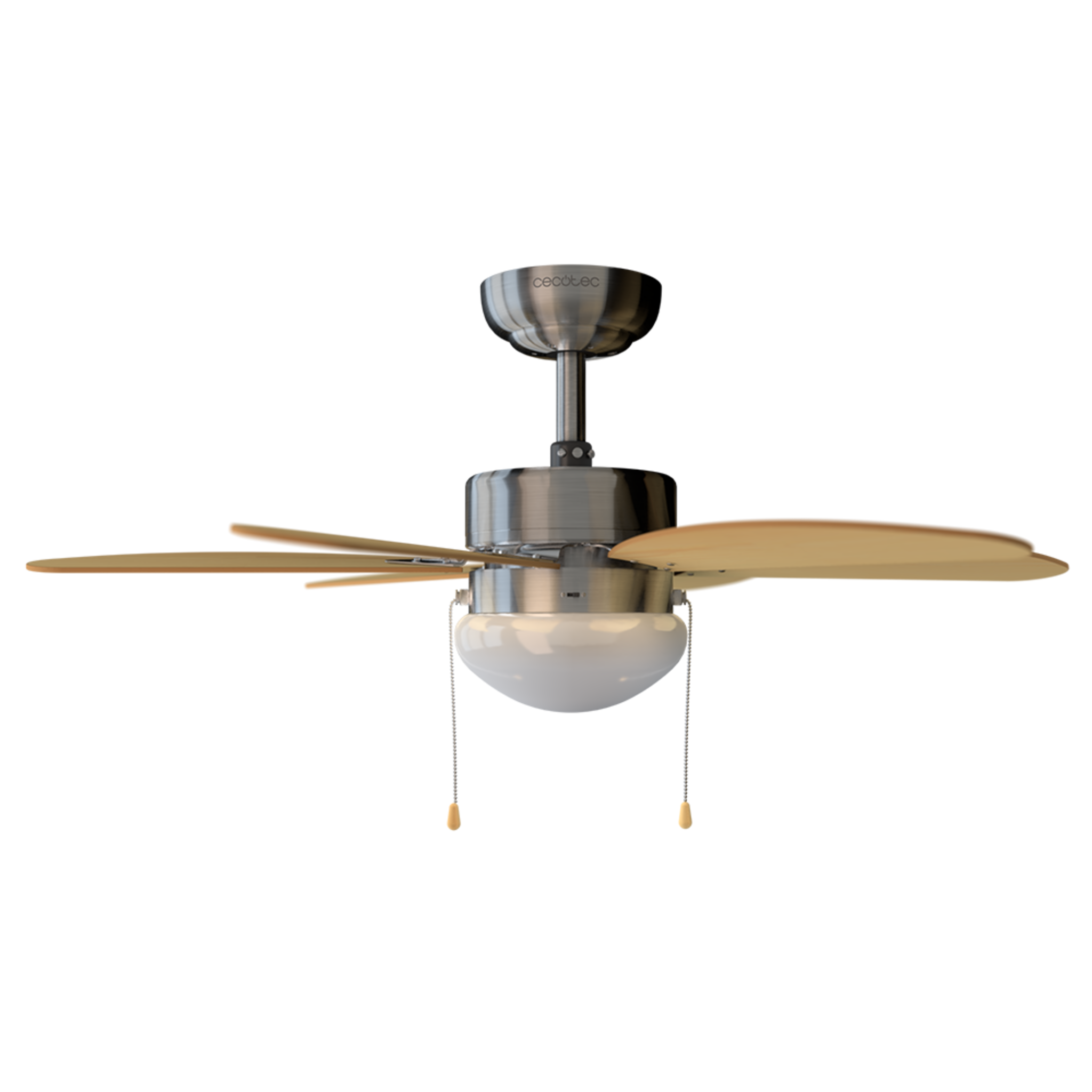 Ventilador de Techo con Luz EnergySilence Aero 350. 50 W, Bajo consumo, 81 cm de Diámetro, 6 Aspas Reversibles, 3 Velocidades, Función Invierno, Acabado en blanco/madera