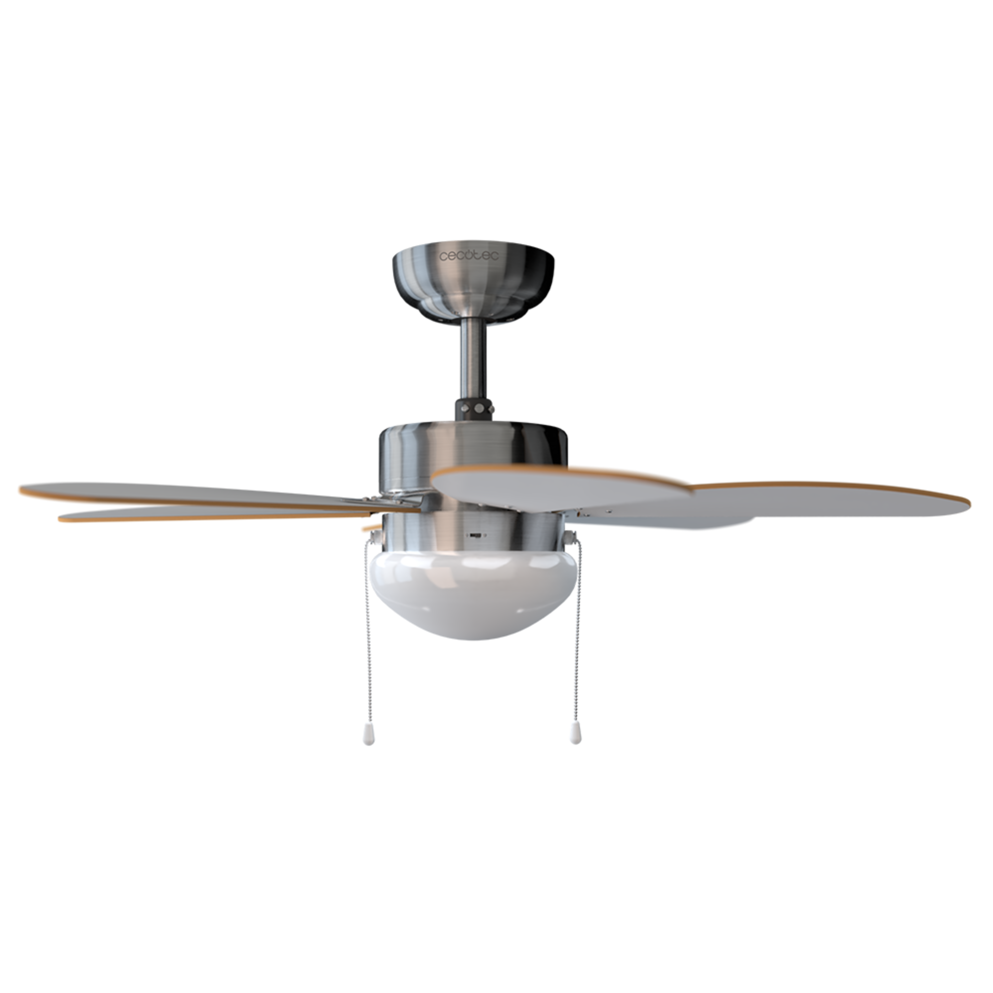Ventilador de Techo con Luz EnergySilence Aero 350. 50 W, Bajo consumo, 81 cm de Diámetro, 6 Aspas Reversibles, 3 Velocidades, Función Invierno, Acabado en blanco/madera