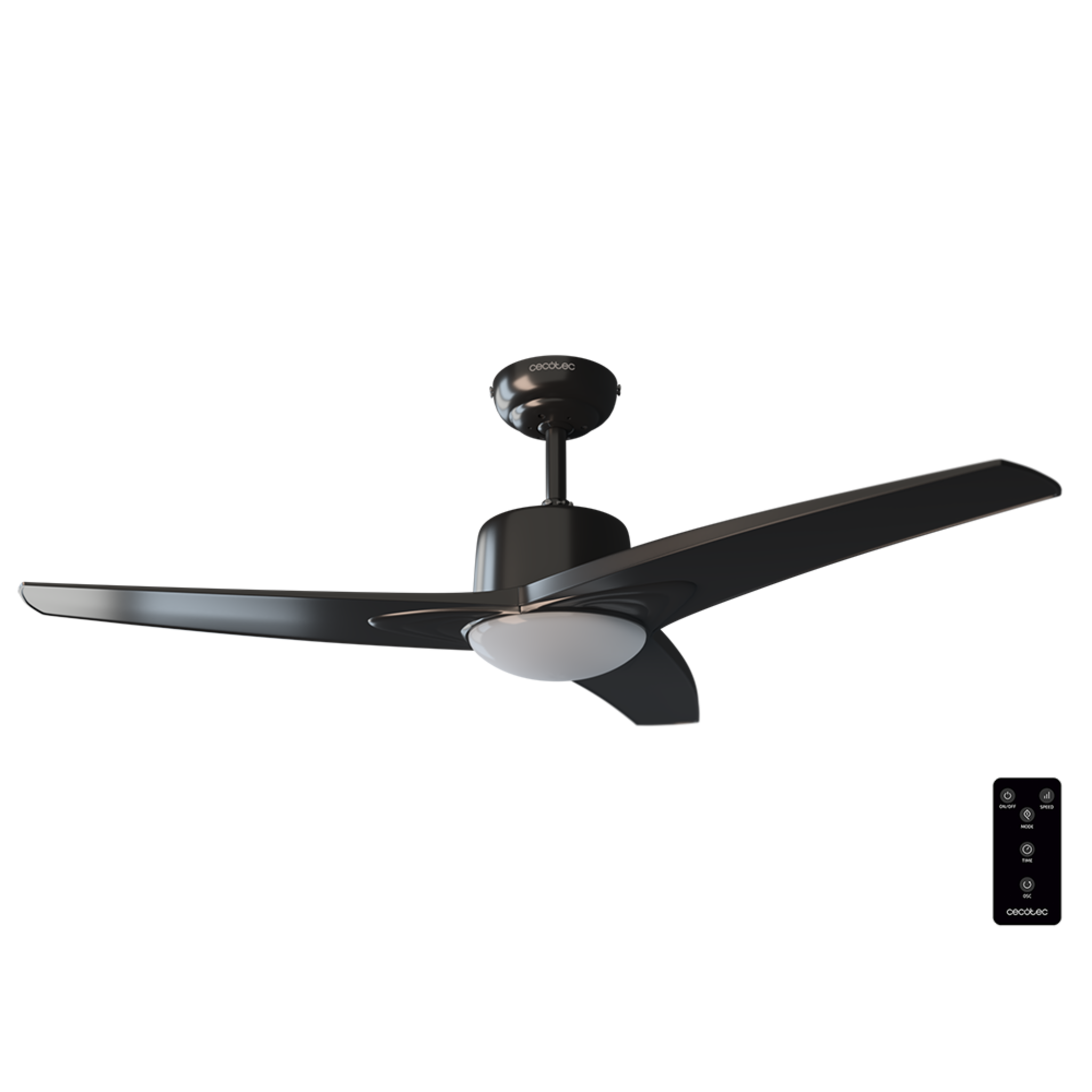 Ventilateur de plafond EnergySilence Aero 470. Avec télécommande, 106 cm de diamètre, 3 pales, 3 vitesses, fonction Hiver, noir et 55 W