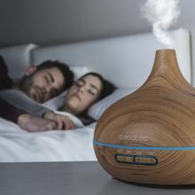 Pure Aroma 300 Yang Humidificador ultrassónico e difusor de aroma com temporizador de10 W, 300 ml, Temporizador até 6 horas, 7 cores LED, Função Aromaterapia, Ultrassilencioso