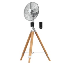 Ventilatore a tre piedi EnergySilence 1600 Woody Smart. 50 W, 4 pale, 16 pollici, 40 cm diametro, 3 velocità, 3 modalità, altezza e inclinazione regolabili, telecomando, timer