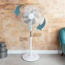 Ventilatore EnergySilence 600 Max Flow. 18 pollici (45 cm), 6 pale, 70 W di potenza, motore in rame, 3 velocità, oscillazione 75º, altezza regolabile