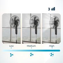 Ventilatore Energy Silence 610 MAX Flow Control. 18 pollici (45 cm), 6 pale, 70 W potenza, motore in rame, 3 velocità, oscillazione 75º, altezza regolabile, timer, telecomando