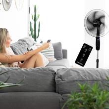 EnergySilence 620 MaxFlow Smart. Ventilador de Pie con Mando a Distancia y Temporizador, 70 W, 18 Pulgadas (45 cm), 6 Aspas, Motor Cobre, 3 Velocidades, Oscilación 75º, Pantalla LED