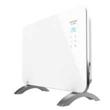 Toalheiro Elétrico de Baixo Consumo Ready Warm 6650 Crystal Connection. Wi-Fi, 1000 W, Termóstato ajustável, Temporizador, Suporte de pé, proteção contra sobreaquecimento, Branco