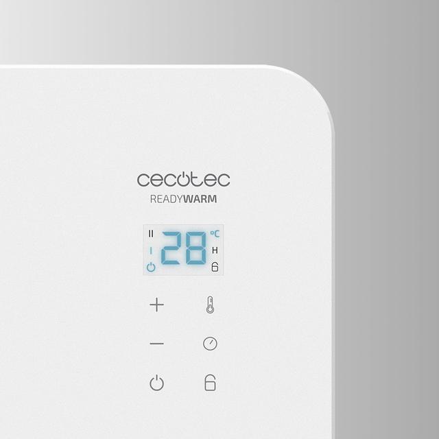 Convettore in Vetro Ready Warm 6650 Crystal Connection. Funzionamento via Wi-Fi, Termostato regolabile, Timer, Supporto, Utilizzabile in bagno (IP24), silenzioso, 1000 W