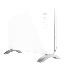 Convettore in Vetro Ready Warm 6700 Crystal Connection. Funzionamento via Wi-Fi, Termostato regolabile, Timer, Supporto, Utilizzabile in bagno (IP24), silenzioso, 1500 W