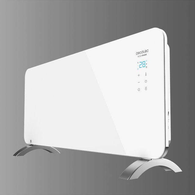 Ready Warm 6750 Crystal Connected Radiador Eléctrico Bajo Consumo con Wifi, 2000 W, Termostato Regulable, 2 Modos, Temporizador, Soporte de pie, Protección sobrecalentamiento