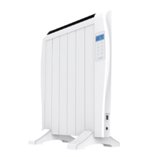 ReadyWarm 1200 Thermal. Radiador Eléctrico Bajo Consumo con 6 Elementos, 900 W, De pared o pie, 3 Modos, Temporizador, Mando a Distancia, Pantalla LED, Blanco