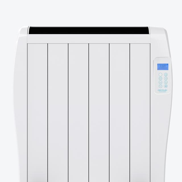 Radiador elétrico de Baixo consumo ReadyWarm 1200 Thermal Black. 6 Elementos, 900 W, de Parede ou de pé, 3 Modos, Temporizador, Controlo remoto, Visor LED, Branco