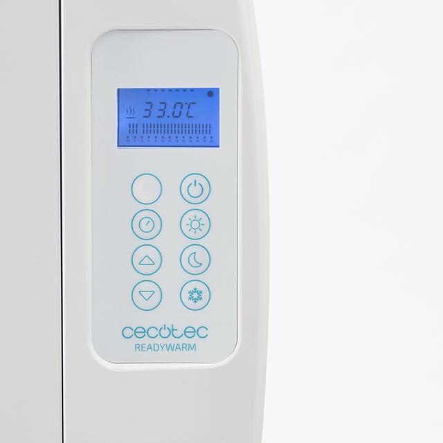 Ready Warm 1800 Thermal Aquecedor elétrico de Baixo Consumo 8 Elementos, 1200 W, de Parede ou de Pé, 3 Modos, Temporizador, Controlo remoto , Ecrã LED, Branco